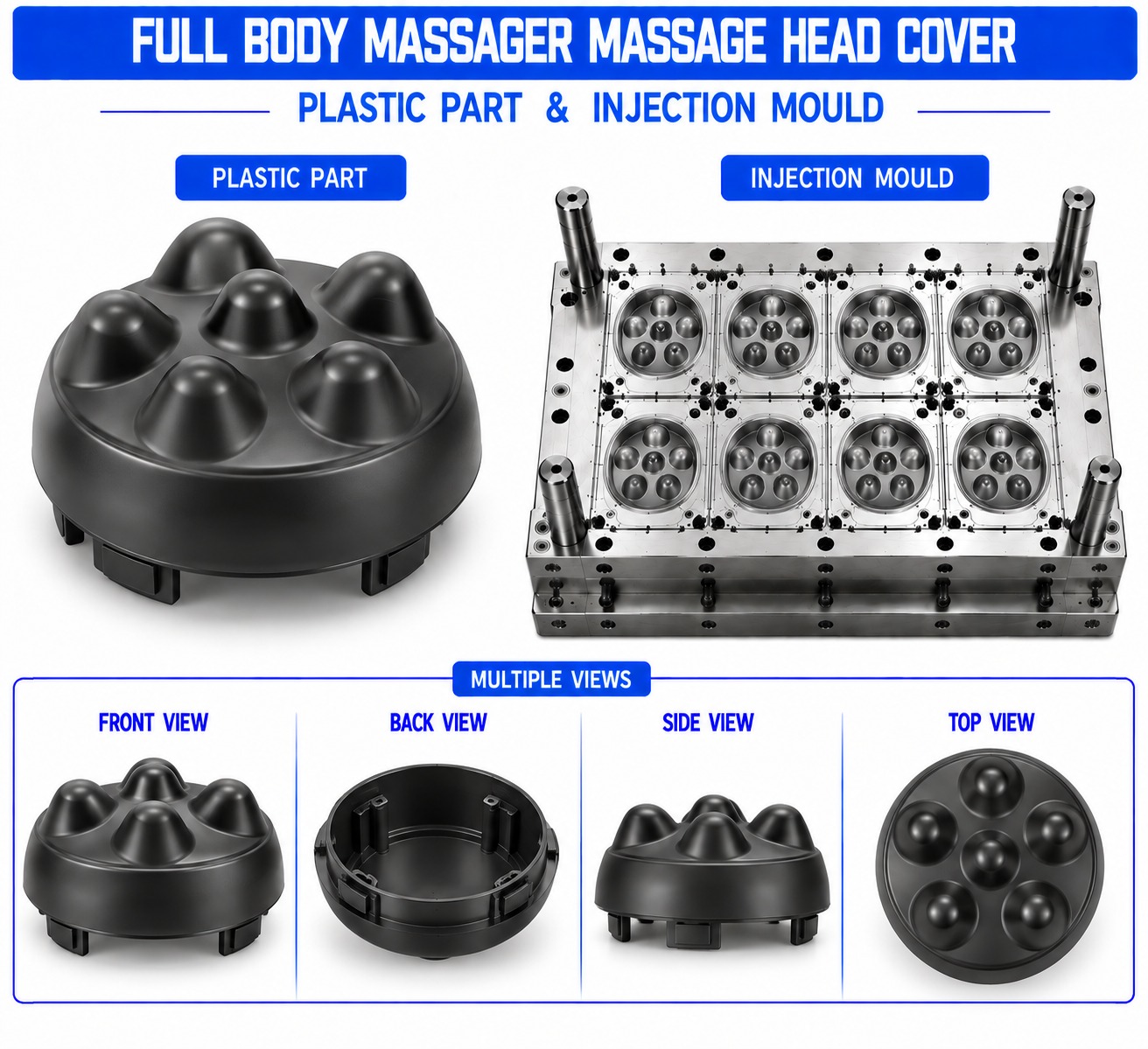 Full Body Massager Plastic Massage Head Cover Mould and Moulding Services